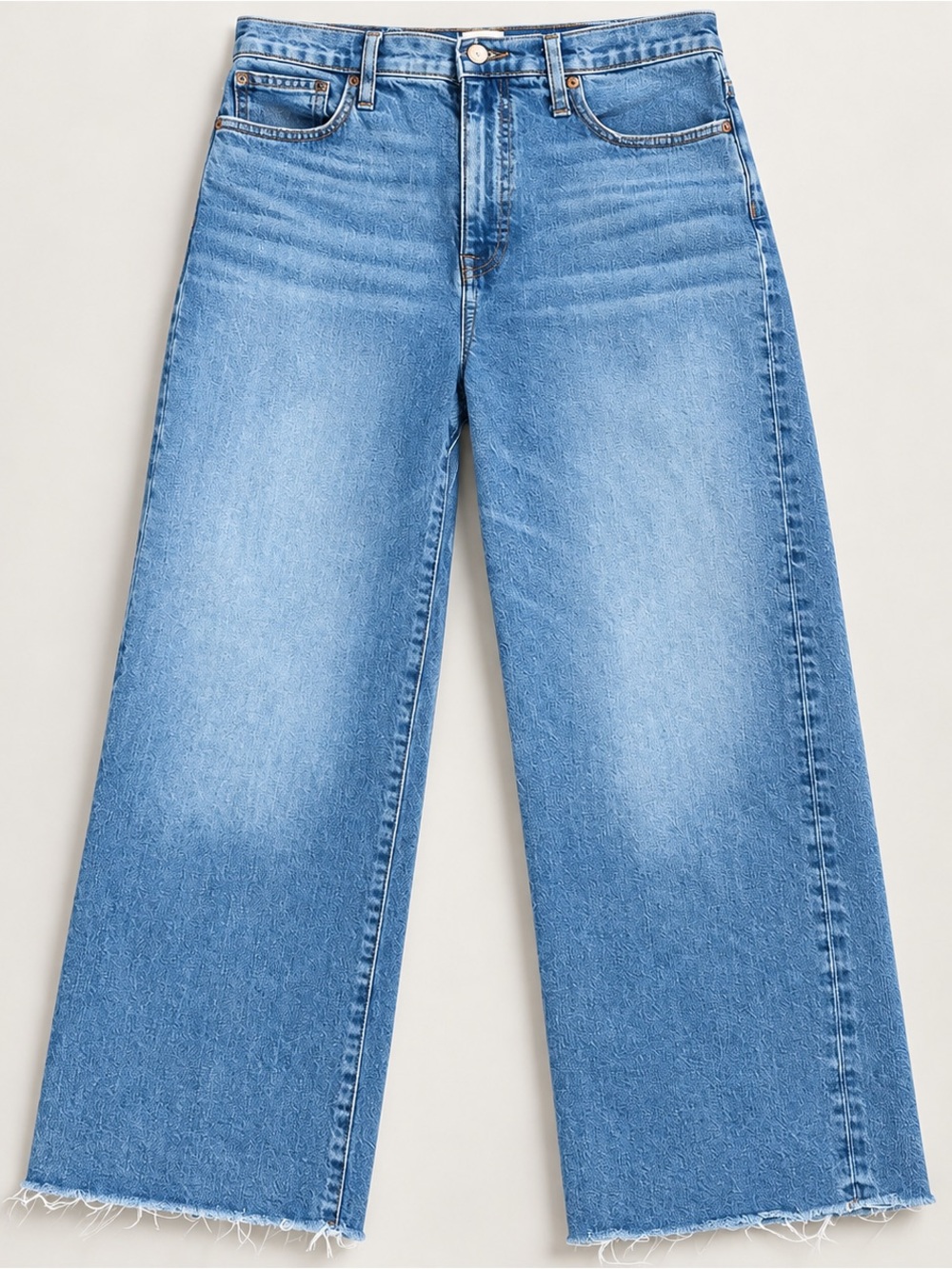 J.Crew Slim Wide Leg Jeans 28 High Rise Cropped Raw Hem Denim